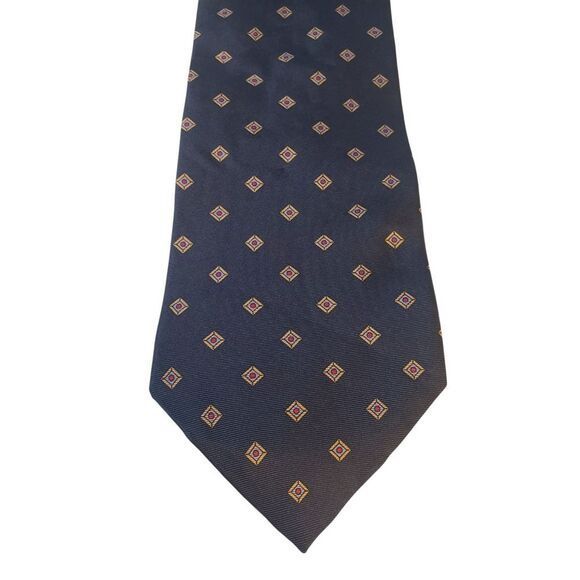 Gant Mens‎ Tie Necktie Designer Navy Tan Red Geometric Businesscore Church Suit - Picture 1 of 11